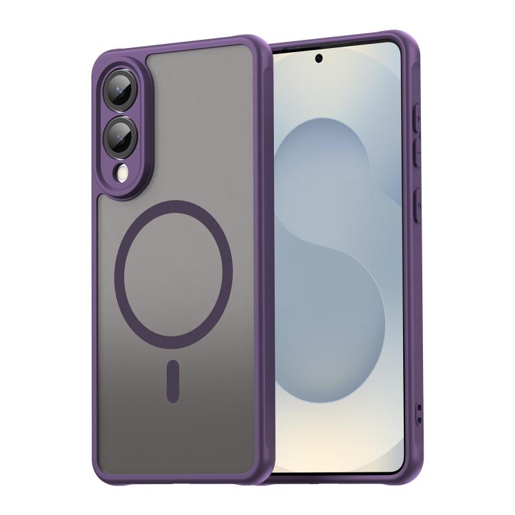 

For Samsung Galaxy S25 Edge 5G Fan Dun Series TPU Hybrid PC Frosted Magsafe Phone Case(Purple)