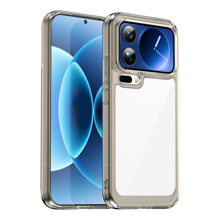 

For Xiaomi 17 Pro Max Colorful Series Acrylic Hybrid TPU Phone Case(Transparent Grey)