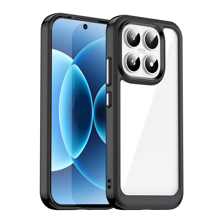 

For Xiaomi 17 Colorful Series Acrylic Hybrid TPU Phone Case(Black)