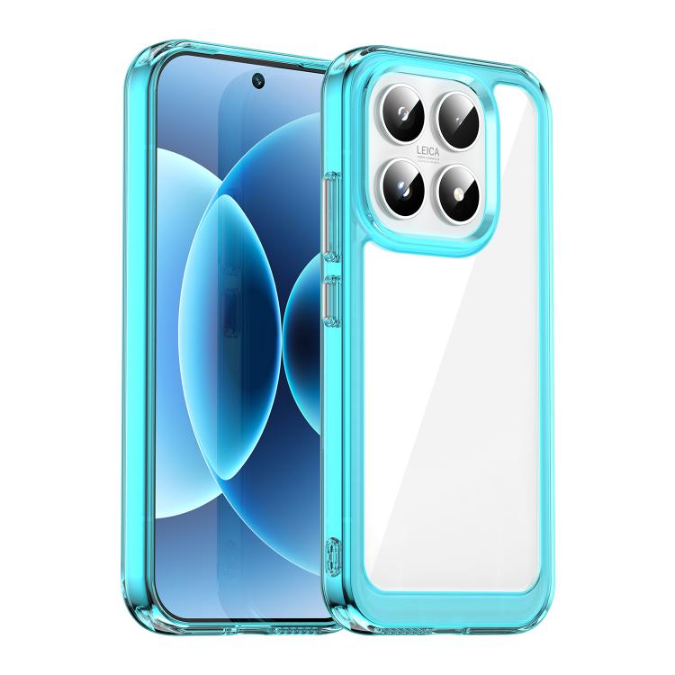 

For Xiaomi 17 Colorful Series Acrylic Hybrid TPU Phone Case(Transparent Blue)