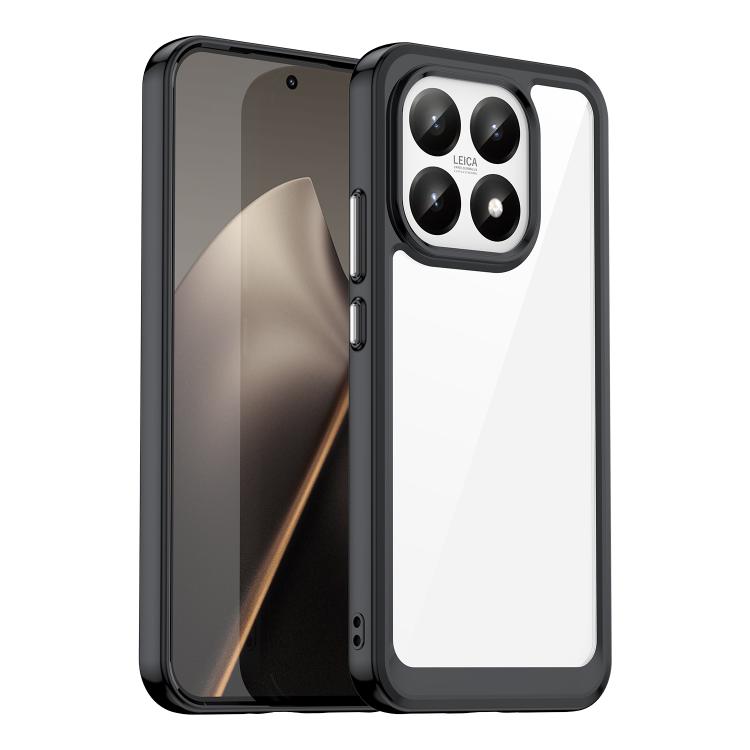 

For Xiaomi 15T 5G Colorful Series Acrylic Hybrid TPU Phone Case(Black)