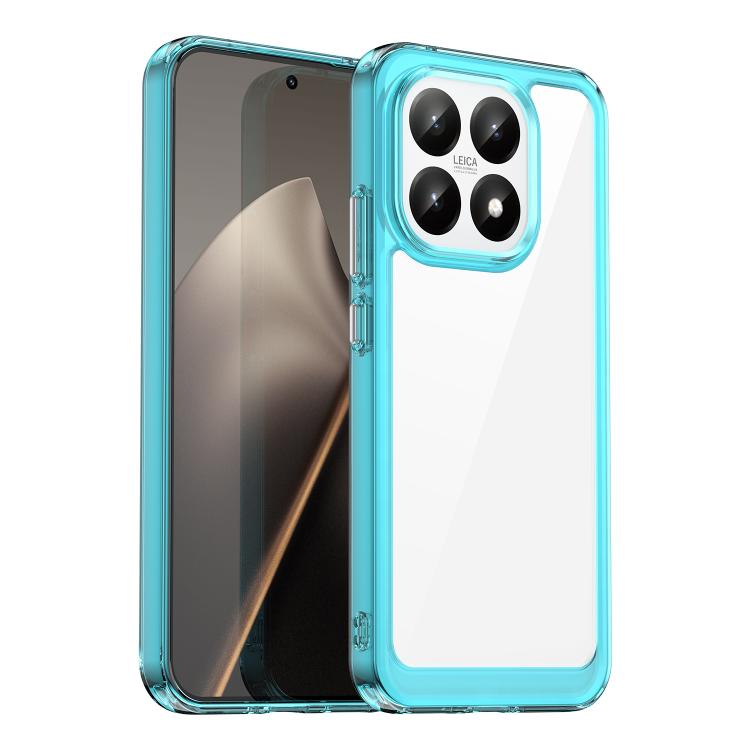 

For Xiaomi 15T 5G Colorful Series Acrylic Hybrid TPU Phone Case(Transparent Blue)
