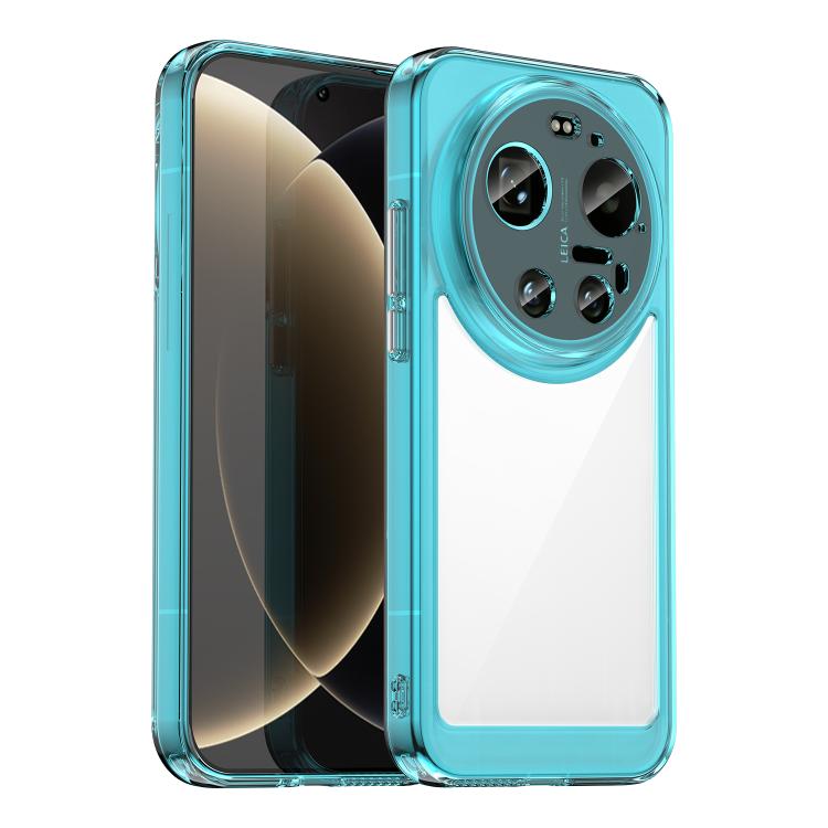 

For Xiaomi 17 Ultra Colorful Series Acrylic Hybrid TPU Phone Case(Transparent Blue)