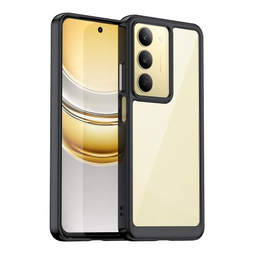 

For Realme C75x Colorful Series Acrylic Hybrid TPU Phone Case(Black)