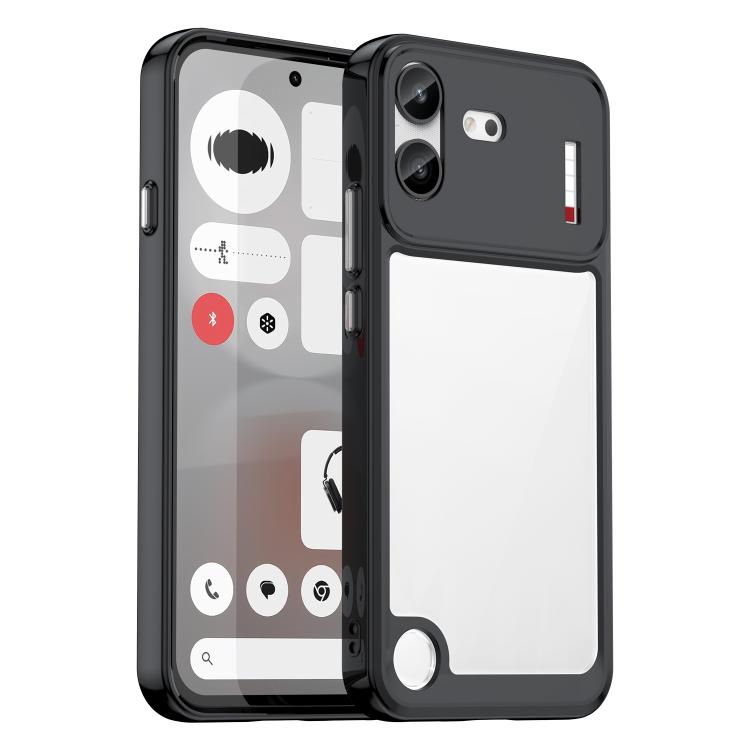 For Nothing Phone 4b Colorful Series Acrylic Hybrid TPU Phone Case(Black)