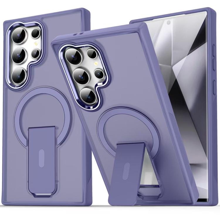 

For Samsung Galaxy S25 Ultra 5G Acrylic Hybrid TPU MagSafe Holder Phone Case(Dark Night Purple)
