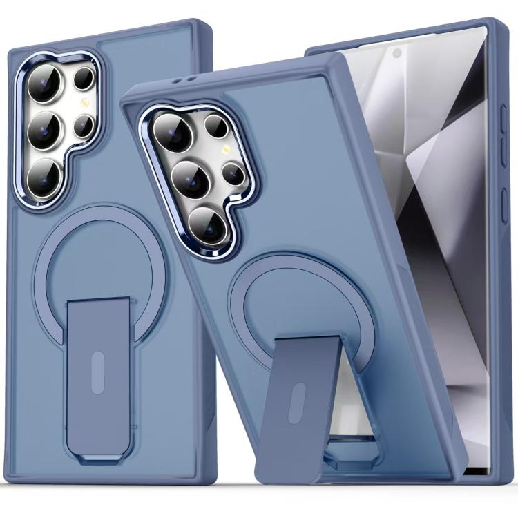 

For Samsung Galaxy S25 Ultra 5G Acrylic Hybrid TPU MagSafe Holder Phone Case(Dark Blue)
