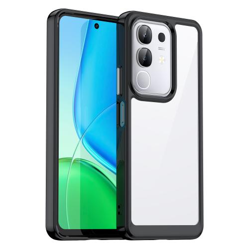 

For vivo iQOO Z10x 5G Colorful Series Acrylic Hybrid TPU Phone Case(Black)