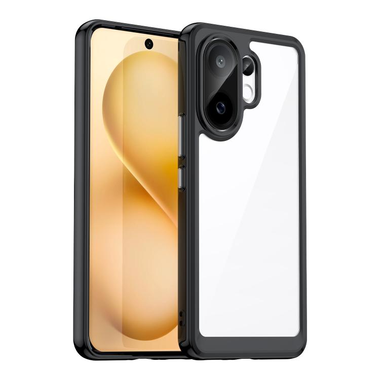 

For vivo S30 Colorful Series Acrylic Hybrid TPU Phone Case(Black)
