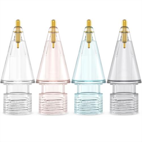

C04L 4pcs / Set 1.95mm Capacitive Stylus Replacement Nibs for Apple Pencil 2 / 1(Transparent Color Mixing)