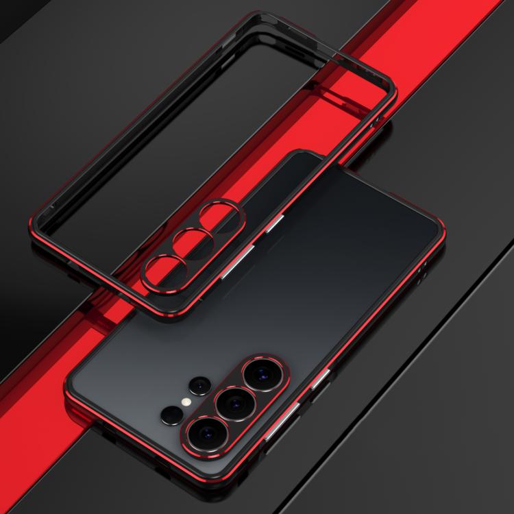 

For Samsung Galaxy S26 Ultra 5G Aurora Series Lens Protector + Metal Frame Phone Case(Black Red)