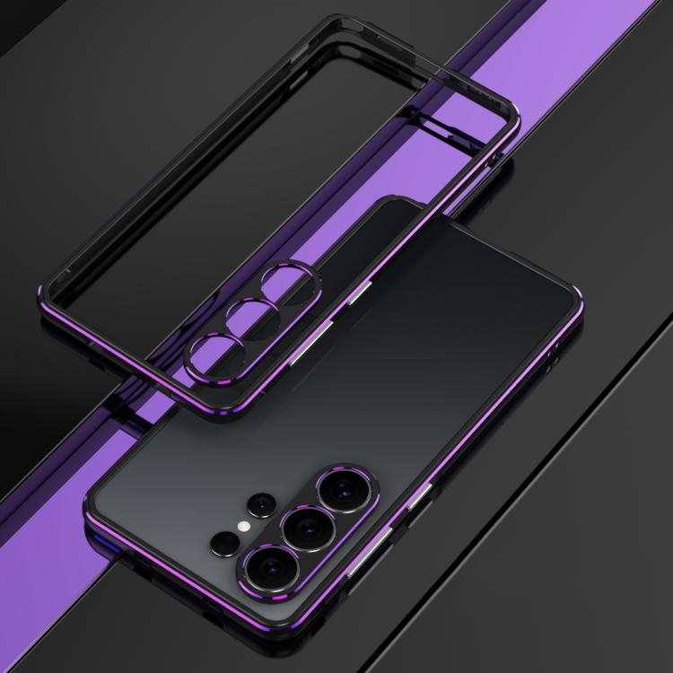

For Samsung Galaxy S26 Ultra 5G Aurora Series Lens Protector + Metal Frame Phone Case(Black Purple)