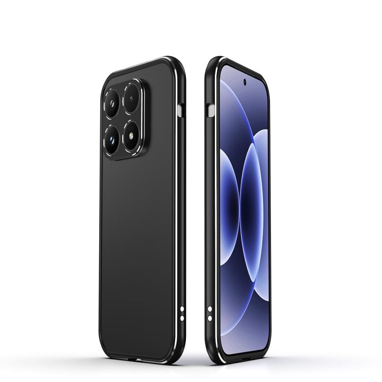 

For Xiaomi 17 Aurora Series Lens Protector + Metal Frame Phone Case(Black Silver)