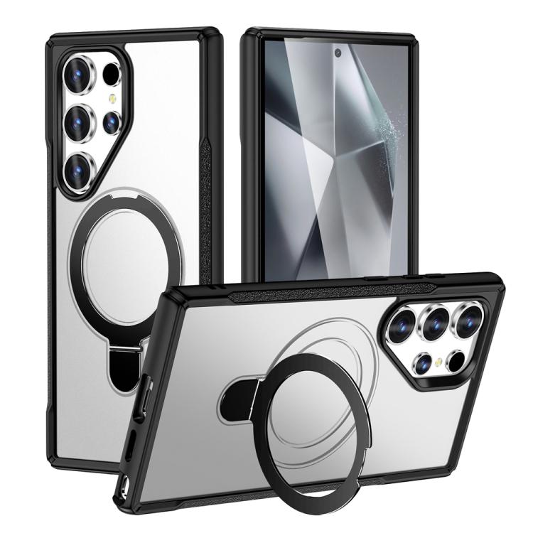 

For Samsung Galaxy S24 Ultra 5G Skin Feel Magnetic Holder MagSafe Phone Case(Frosted)