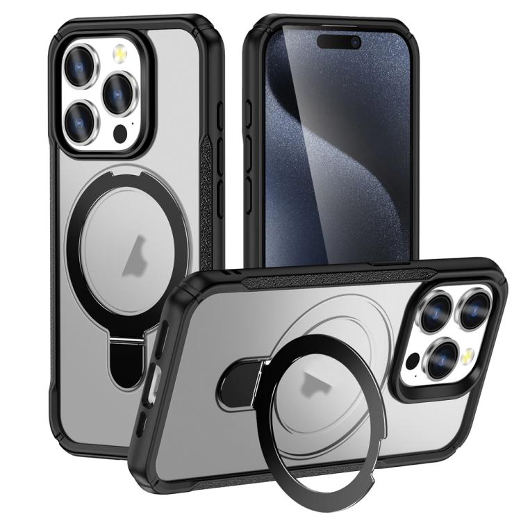

For iPhone 14 Pro Max Skin Feel Magnetic Holder MagSafe Phone Case(Frosted)