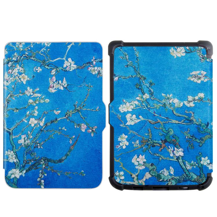 

For Pocketbook B606 628 633 632 627 616 Painting TPU Leather Smart Tablet Case(Plum Blossom)