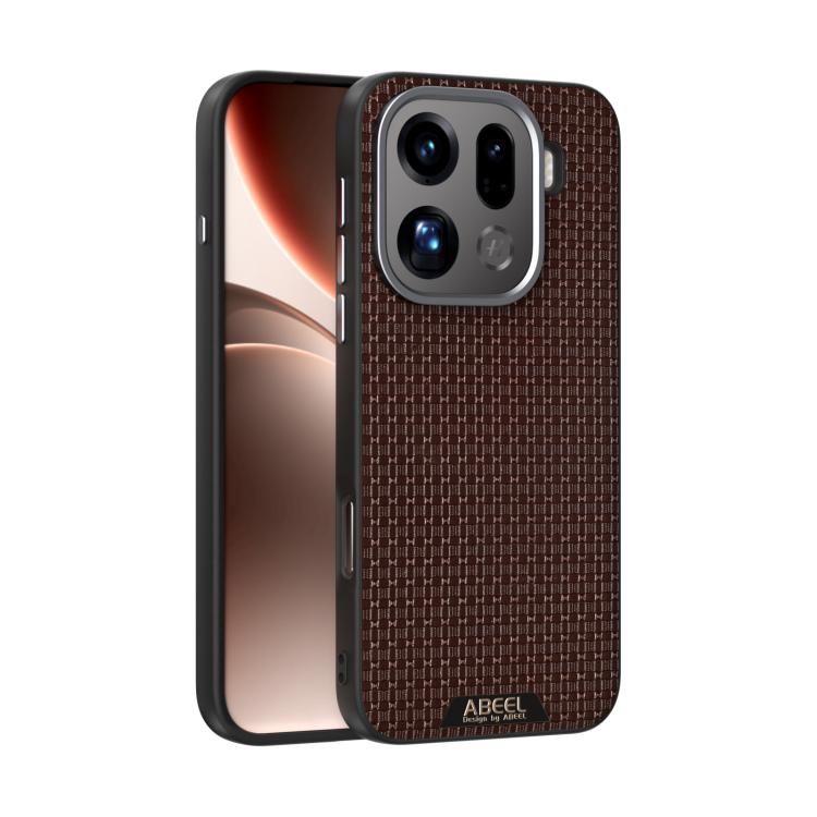 

For OPPO Find X9 Pro ABEEL Ruyi Pattern 6D Micro Relief MagSafe Leather Phone Case(Brown)
