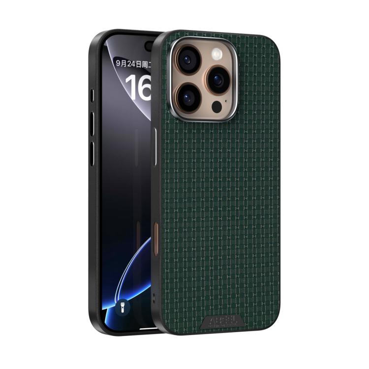 

For iPhone 16 Pro ABEEL Ruyi Pattern 6D Micro Relief MagSafe Leather Phone Case(Green)