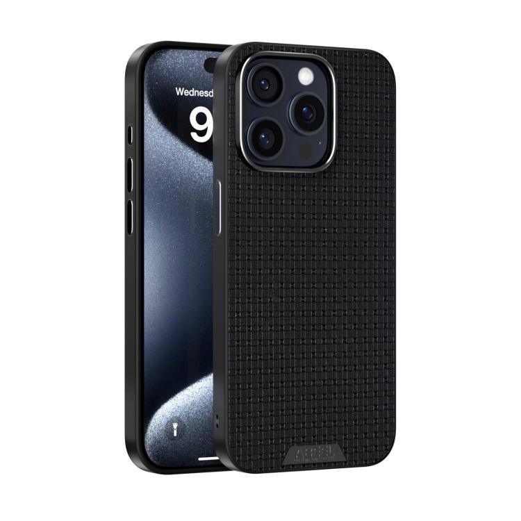 

For iPhone 15 Pro ABEEL Ruyi Pattern 6D Micro Relief MagSafe Leather Phone Case(Black)