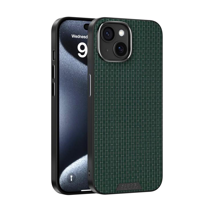 

For iPhone 15 Plus ABEEL Ruyi Pattern 6D Micro Relief MagSafe Leather Phone Case(Green)
