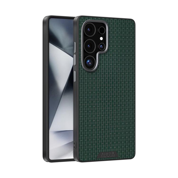 

For Samsung Galaxy S25 Ultra 5G ABEEL Ruyi Pattern 6D Micro Relief MagSafe Leather Phone Case(Green)