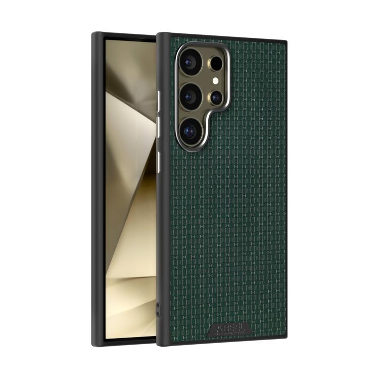 

For Samsung Galaxy S24 Ultra 5G ABEEL Ruyi Pattern 6D Micro Relief MagSafe Leather Phone Case(Green)