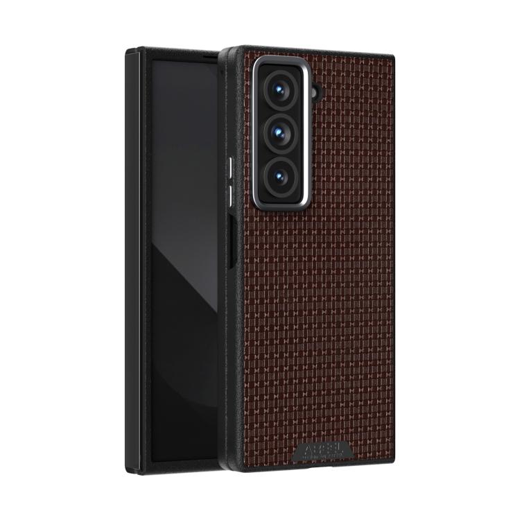 

For Samsung Galaxy Z Fold Special ABEEL Ruyi Pattern 6D Micro Relief MagSafe Leather Phone Case(Brown)