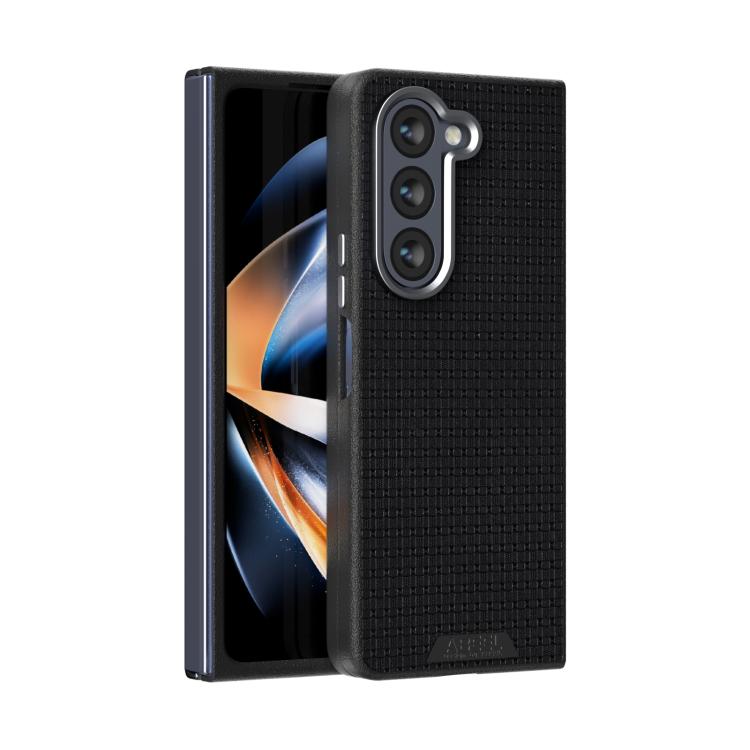 

For Samsung Galaxy Z Fold5 5G ABEEL Ruyi Pattern 6D Micro Relief MagSafe Leather Phone Case(Black)