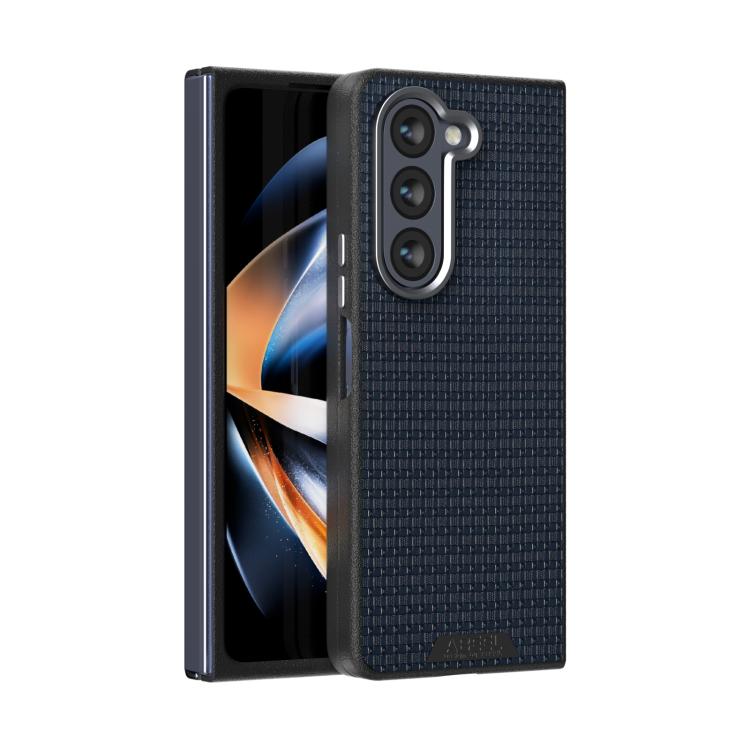 

For Samsung Galaxy Z Fold5 5G ABEEL Ruyi Pattern 6D Micro Relief MagSafe Leather Phone Case(Blue)