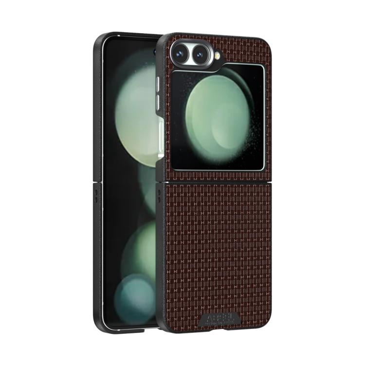 

For Samsung Galaxy Z Flip5 5G ABEEL Ruyi Pattern 6D Micro Relief MagSafe Leather Phone Case(Brown)
