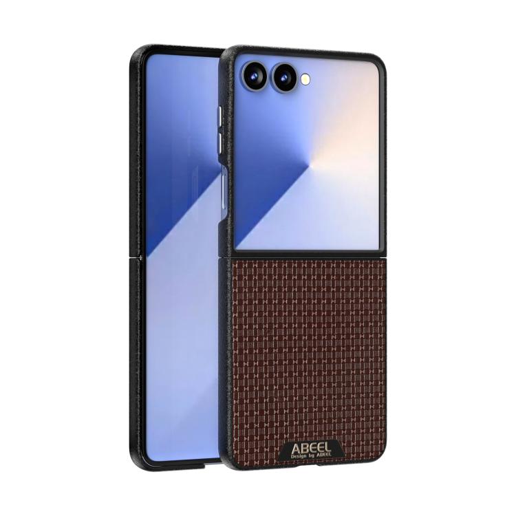 

For Samsung Galaxy Z Flip7 5G ABEEL Ruyi Pattern 6D Micro Relief MagSafe Leather Phone Case(Brown)