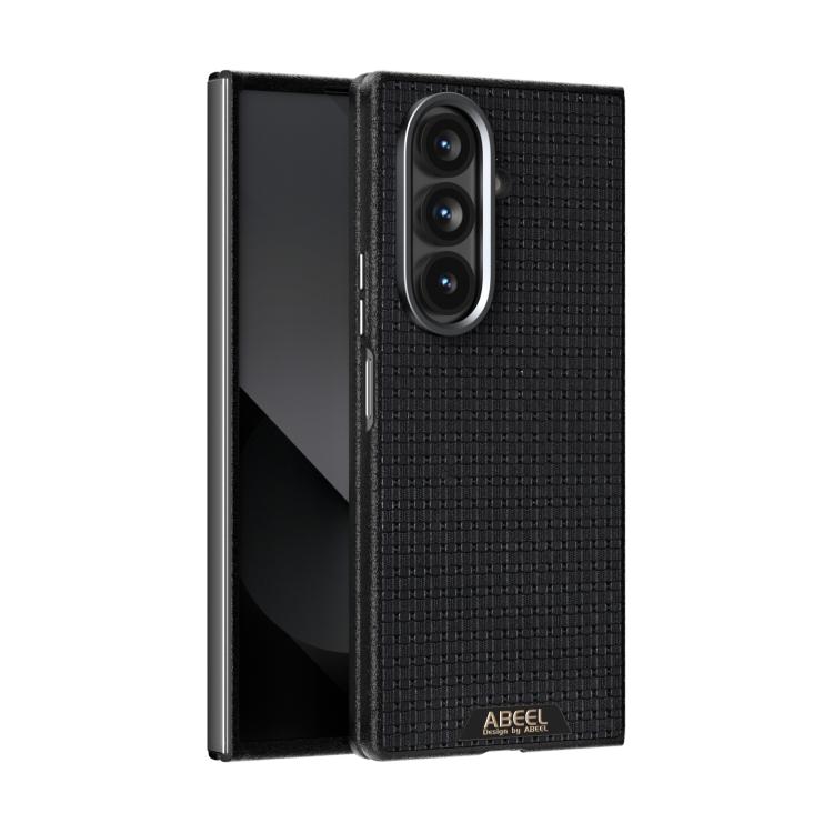 

For Samsung Galaxy Z Fold7 5G ABEEL Ruyi Pattern 6D Micro Relief MagSafe Leather Phone Case(Black)
