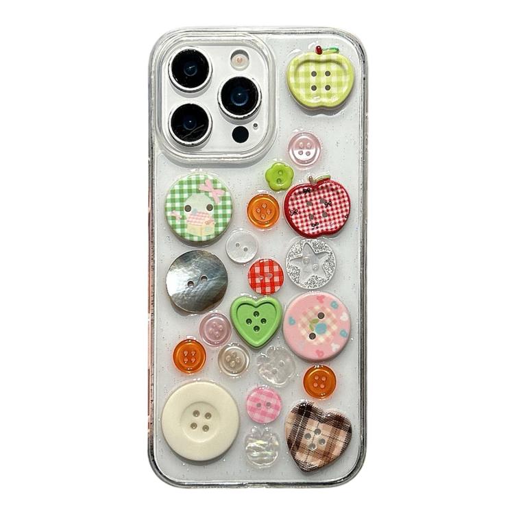 For iPhone 13 Pro Max Epoxy Acrylic Hybrid TPU Phone Case(Colored Buttons)