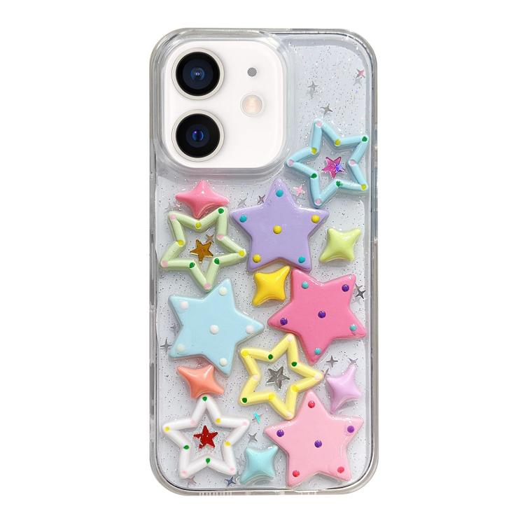 

For iPhone 11 Epoxy Acrylic Hybrid TPU Phone Case(Colorful Stars)