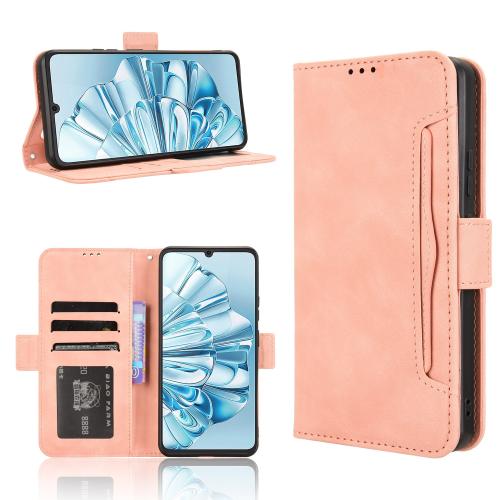 

For Cubot A20 Skin Feel Calf Texture Card Slots Leather Phone Case(Pink)
