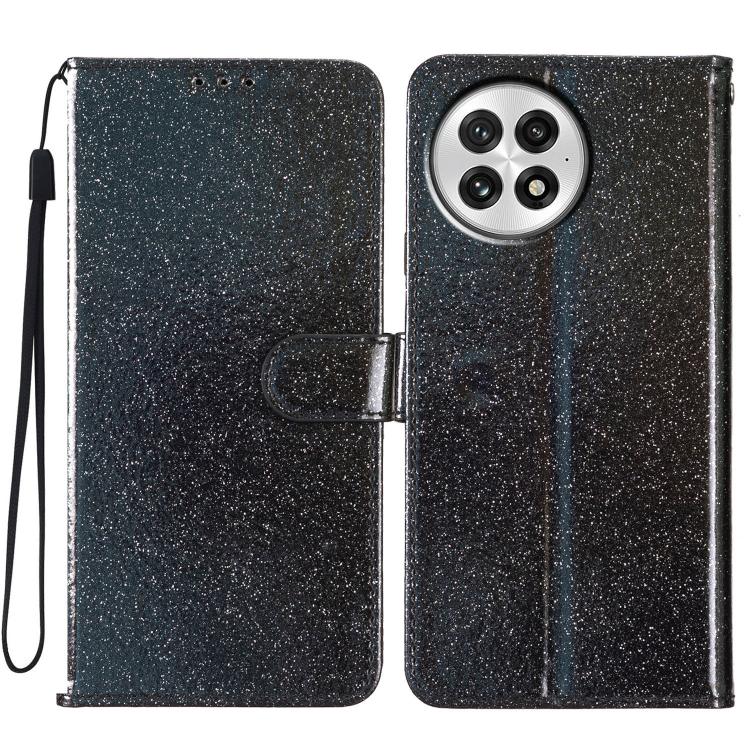 

For OnePlus 13 Glitter Powder Flip Leather Phone Case(Black)
