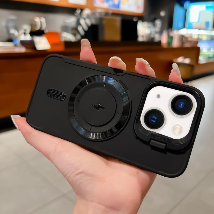 

For iPhone 13 Lens Frame Holder Blade MagSafe Phone Case(Black)