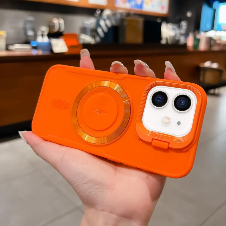 

For iPhone 12 Lens Frame Holder Blade MagSafe Phone Case(Orange)