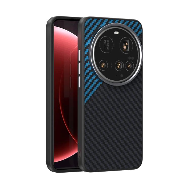 

For Xiaomi 15 Ultra ABEEL C Carbon Fiber Series 6D Micro Relief MagSafe Phone Case(Black Blue)