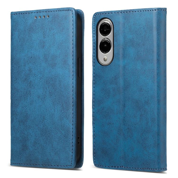 

For Samsung Galaxy S25 Edge 5G Business Solid Color Magnetic RFID Leather Phone Case(Blue)