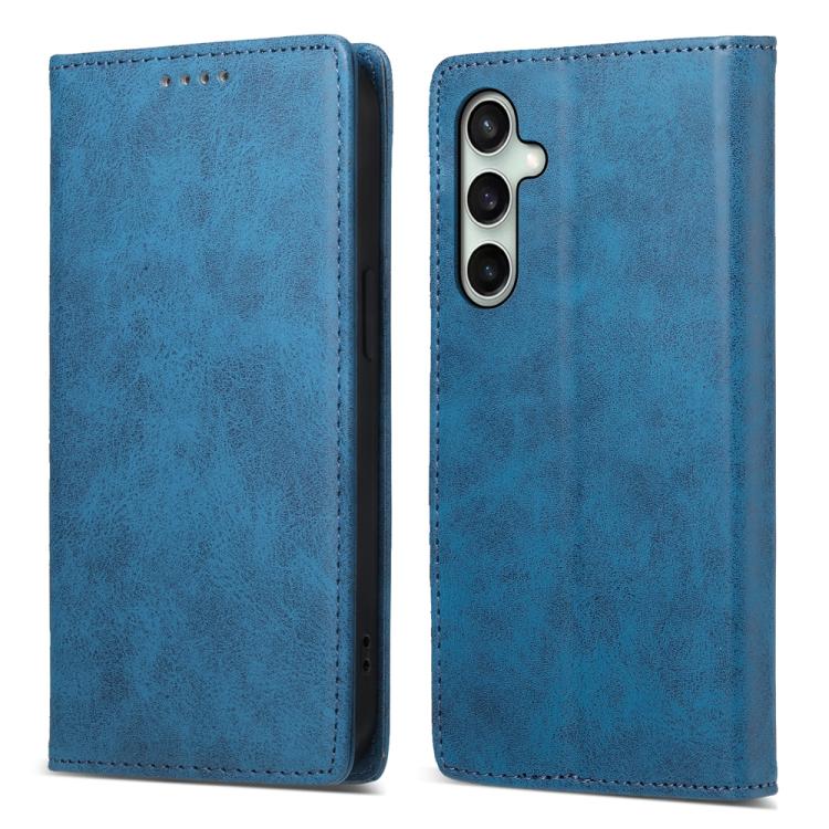 

For Samsung Galaxy S25 FE 5G Business Solid Color Magnetic RFID Leather Phone Case(Blue)