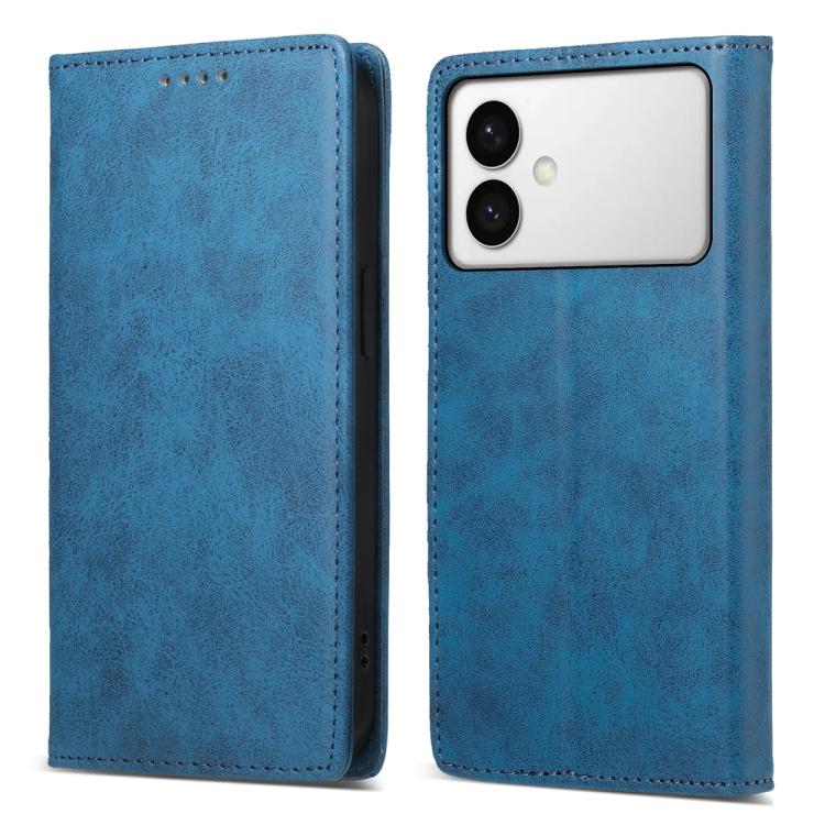 

For Samsung Galaxy S26 Edge 5G Business Solid Color Magnetic RFID Leather Phone Case(Blue)