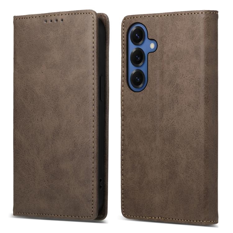 

For Samsung Galaxy S26 Pro 5G Business Solid Color Magnetic RFID Leather Phone Case(Brown)