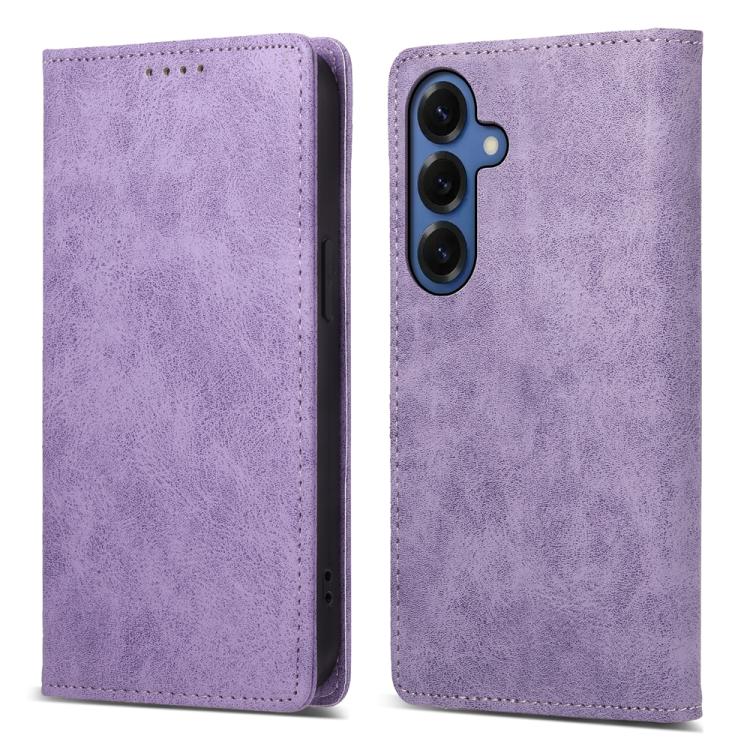

For Samsung Galaxy S26 Pro 5G Business Solid Color Magnetic RFID Leather Phone Case(Purple)