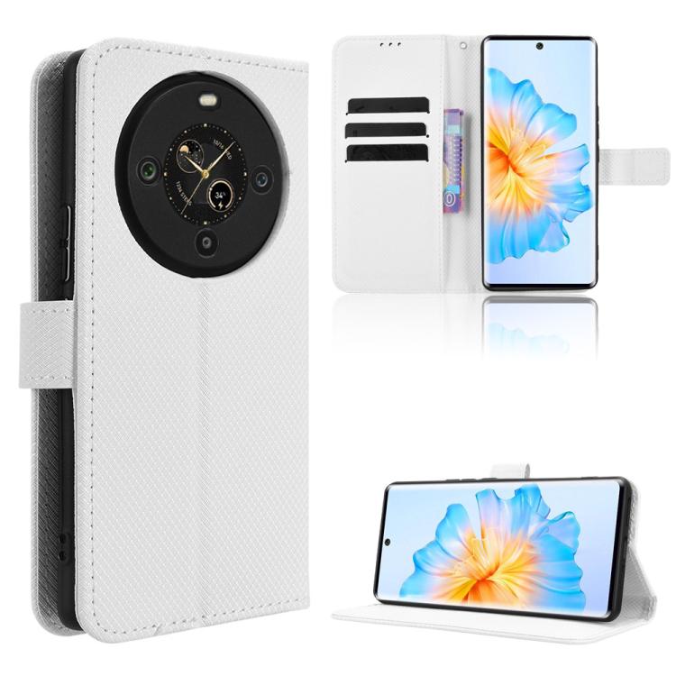 

For Fossibot S3 Pro Diamond Texture Leather Phone Case(White)