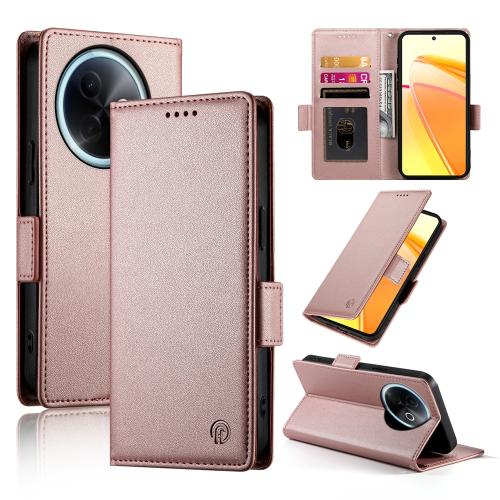 

For vivo Y39 5G Side Buckle Magnetic Frosted Leather Phone Case(Rose Gold)