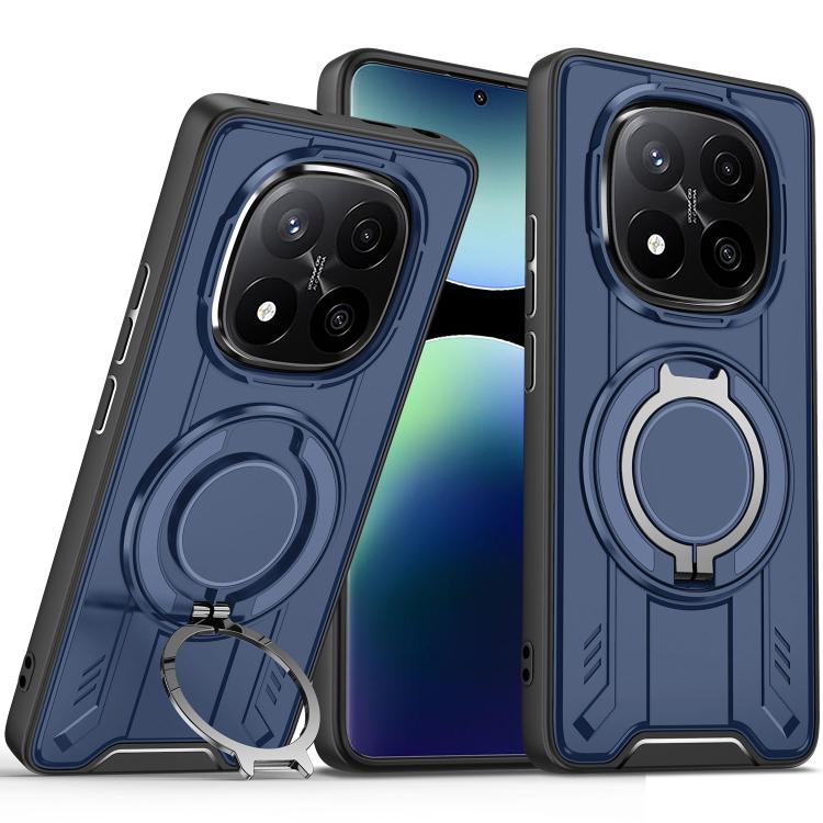 

For Redmi Note 14 Pro+ 5G Rotating Ring Holder Magnetic MagSafe Phone Case(Blue)