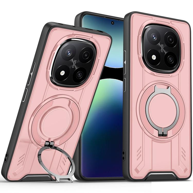 

For Redmi Note 14 Pro+ 5G Rotating Ring Holder Magnetic MagSafe Phone Case(Pink)