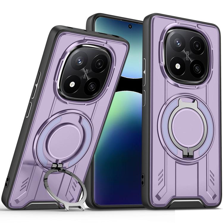 

For Redmi Note 14 Pro+ 5G Rotating Ring Holder Magnetic MagSafe Phone Case(Purple)