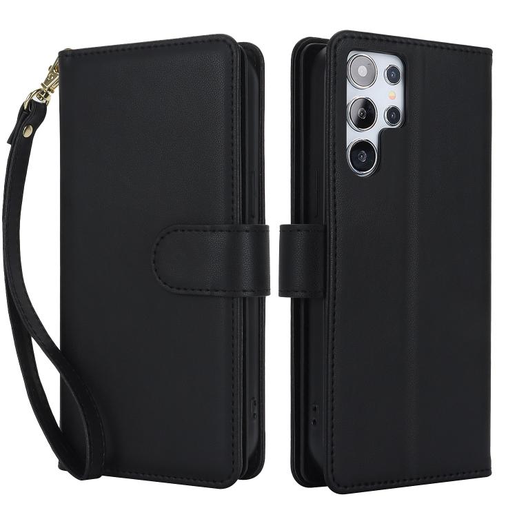 

For Samsung Galaxy S25 Ultra 5G Multi-Card Wallet RFID Leather Phone Case(Black)
